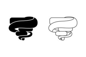 schwarz und Weiß Tornado Logo Konzept. minimal, einfach, Silhouette und Linie Stil. verwenden zum Logo, Symbol, Symbol, Zeichen und Emblem vektor