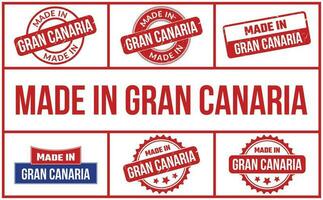 gemacht im gran Canaria Gummi Briefmarke einstellen vektor