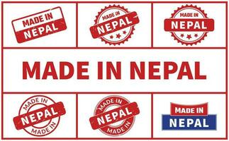 gemacht im Nepal Gummi Briefmarke einstellen vektor