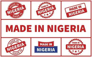 gemacht im Nigeria Gummi Briefmarke einstellen vektor