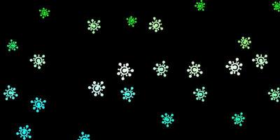 dunkelgrüner Vektorhintergrund mit Covid19-Symbolen vektor