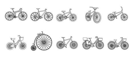 Fahrrad Gliederung Illustration Vektor einstellen