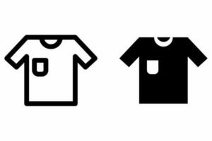 T-Shirt Symbol Vektor Logo Design Vorlage im eben und schwarz Linie Stil.