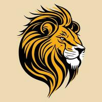 en söt lejon huvud logotyp vektor illustration