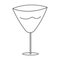 Cocktails Party Ferien Meer Alkohol Linie Gekritzel vektor