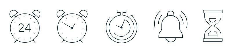 Alarm Uhr Symbol einstellen Vektor. Zeit und Uhr, Timer Symbole vektor