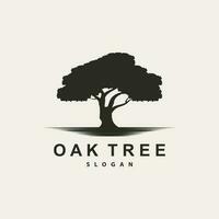 Eiche Baum Logo, Natur Baum Pflanze Vektor, minimalistisch einfach Design, Illustration, Silhouette, Vorlage vektor
