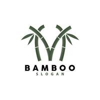 bambu logotyp, grön växter vektor, enkel minimalistisk design, illustration mall vektor