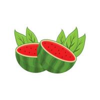 Wassermelone Logo, frisch rot Obst Farmer Bauernhof Vektor, Wassermelone Saft Vorlage Illustration Design vektor