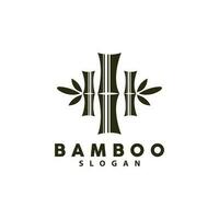 bambu logotyp, grön växter vektor, enkel minimalistisk design, illustration mall vektor