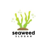 Seetang Logo, unter Wasser Pflanze Vektor, einfach Blatt Design, Illustration Vorlage Symbol Symbol vektor