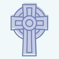 Symbol Kreuz. verbunden zu keltisch Symbol. zwei Ton Stil. einfach Design editierbar. einfach Illustration vektor