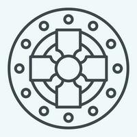 ikon mynt. relaterad till celtic symbol. linje stil. enkel design redigerbar. enkel illustration vektor