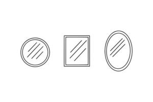 en uppsättning av vektor speglar dragen förbi hand. vektor illustration. interiör design element. vektor illustration