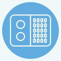 Symbol Tafel. verbunden zu Luft Konditionierung Symbol. Blau Augen Stil. einfach Design editierbar. einfach Illustration vektor