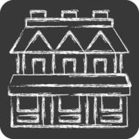 ikon stad hus. relaterad till boende symbol. krita stil. enkel design redigerbar. enkel illustration vektor
