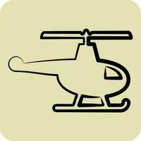 ikon helikopter. relaterad till Drönare symbol. hand dragen stil. enkel design redigerbar. enkel illustration vektor