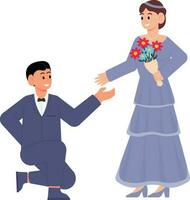 Hochzeit Pose einladend das Braut Illustration vektor