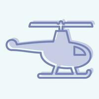 ikon helikopter. relaterad till Drönare symbol. två tona stil. enkel design redigerbar. enkel illustration vektor