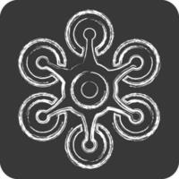 ikon hexakopter. relaterad till Drönare symbol. krita stil. enkel design redigerbar. enkel illustration vektor