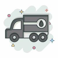 ikon bränsle lastbil. relaterad till konstruktion fordon symbol. komisk stil. enkel design redigerbar. enkel illustration vektor