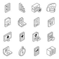 Packung linearer Datenbank-Symbole vektor