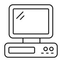 en linjär design, ikon av dator vektor