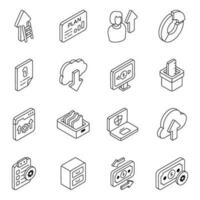 Pack von Geschäft und Analytik linear Symbole vektor