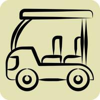 Symbol Golf Wagen. verbunden zu Golf Symbol. Hand gezeichnet Stil. einfach Design editierbar. einfach Illustration vektor
