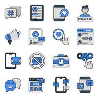 uppsättning av social media platt ikoner vektor