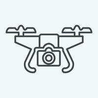 Symbol Drohne mit Kamera. verbunden zu Drohne Symbol. Linie Stil. einfach Design editierbar. einfach Illustration vektor