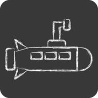 Symbol U-Boot. verbunden zu Militär- Symbol. Kreide Stil. einfach Design editierbar. einfach Illustration vektor