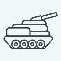ikon tank. relaterad till militär symbol. linje stil. enkel design redigerbar. enkel illustration vektor