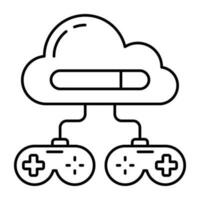 modern design ikon av moln gaming vektor