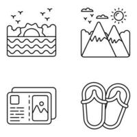 Pack von Reise und Abenteuer linear Symbole vektor