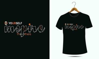 typografi t-shirt design motiverande citat, svart text tshirt realistisk attrapp med kort ärmar. vektor