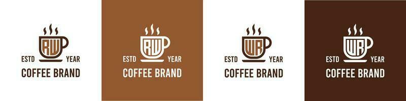 Brief rw und wr Kaffee Logo, geeignet zum irgendein Geschäft verbunden zu Kaffee, Tee, oder andere mit rw oder wr Initialen. vektor