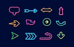 Pfeil Neon Icon Pack vektor