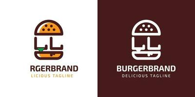 Brief ll Burger Logo, geeignet zum irgendein Geschäft verbunden zu Burger mit l oder ll Initialen. vektor