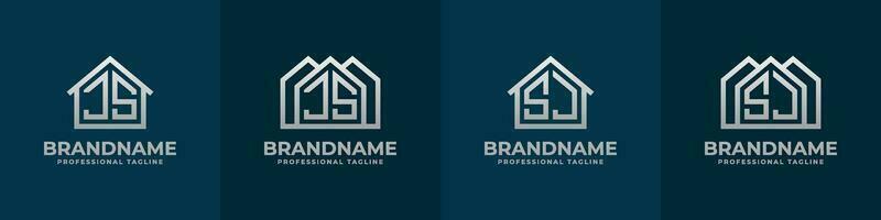 Brief js und sj Zuhause Logo Satz. geeignet zum irgendein Geschäft verbunden zu Haus, echt Anwesen, Konstruktion, Innere mit js oder sj Initialen. vektor
