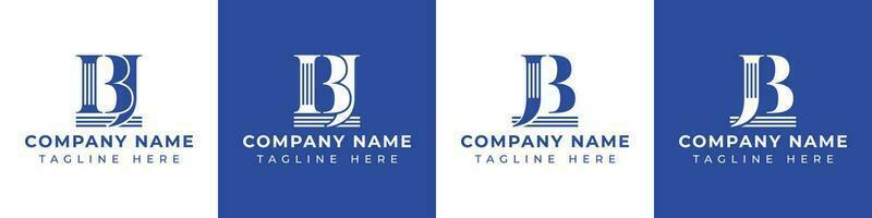 brev bj och J B pelare logotyp, lämplig för några företag med J B eller bj relaterad till pelare. vektor