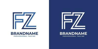 brev F Z linje monogram logotyp, lämplig för några företag med F Z eller zf initialer. vektor