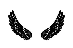 vektor silhuett av ängel vingar logotyp