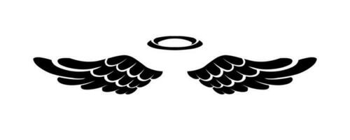 Vektor Silhouette von Engel Flügel Logo