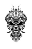 Oni-Maske Tribal Tattoo Illustrationsvektor vektor