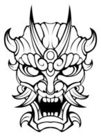 Oni-Maske Tribal Tattoo Illustrationsvektor vektor