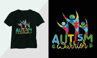 Autismus T-Shirt Design Konzept. alle Designs sind bunt und erstellt mit Band, Rätsel, Liebe, usw vektor