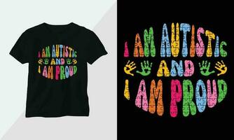 Autismus T-Shirt Design Konzept. alle Designs sind bunt und erstellt mit Band, Rätsel, Liebe, usw vektor