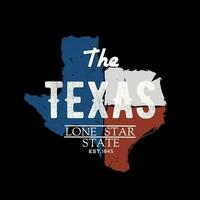 Illustration Vektor von Grunge Texas Logo perfekt zum T-Shirt, Typografie. Jahrgang Texas Briefmarke