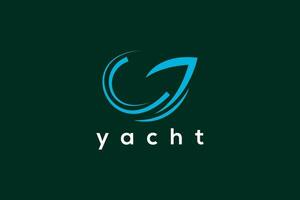 Yacht logotyp design vektor mall